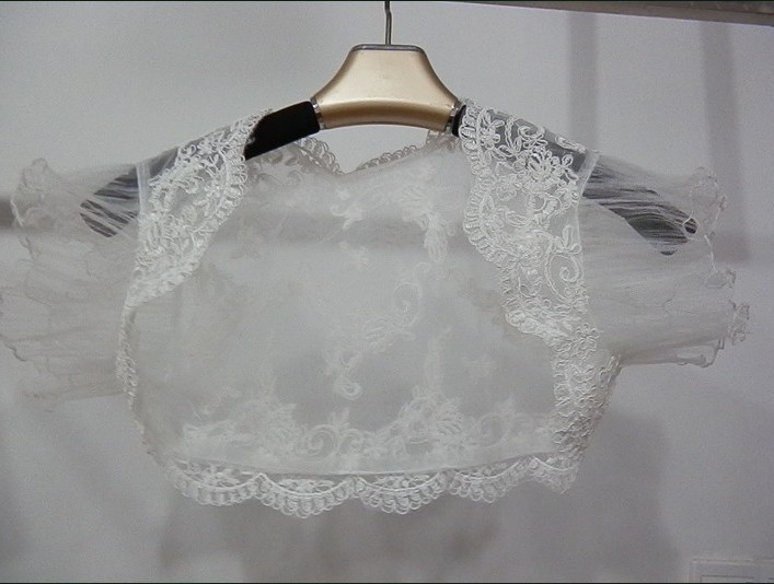 Real Sample Lace Wedding Bolero White Matched Bridal Dressed Fast Cheap Shipping