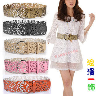 Recessionista bright japanned leather cutout design cummerbund belt 130g