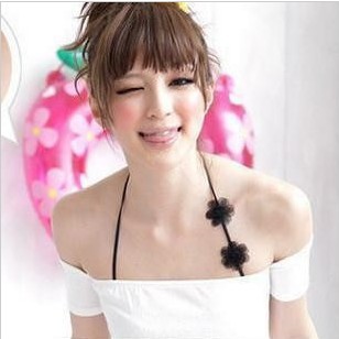 Recessionista female fashion spaghetti strap pectoral girdle small flower shoulder strap invisible tape