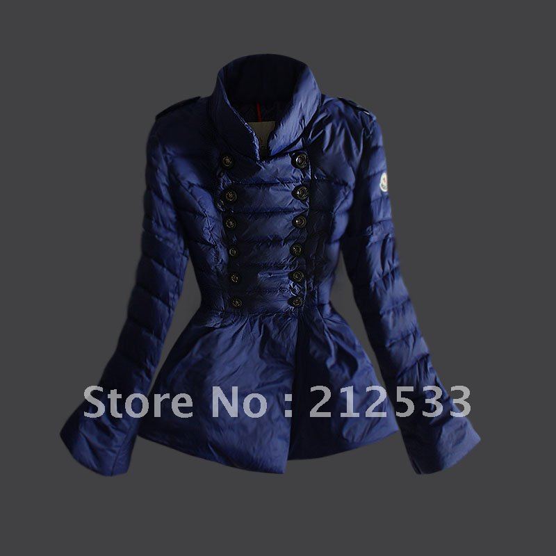 recommend blue color long down jacket double breasted bowknot back women's winter warm long coat jacket clothes #20013