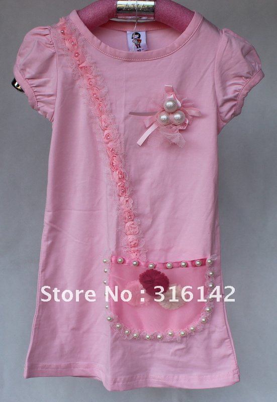 Recommend! Cute design Brand Baby T-shirt, baby vest, baby tshirt 9018-2 pink