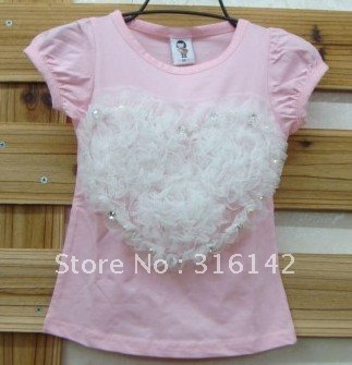 Recommend! Cute design Brand Baby T-shirt, baby vest, baby tshirt 9037-2 pink