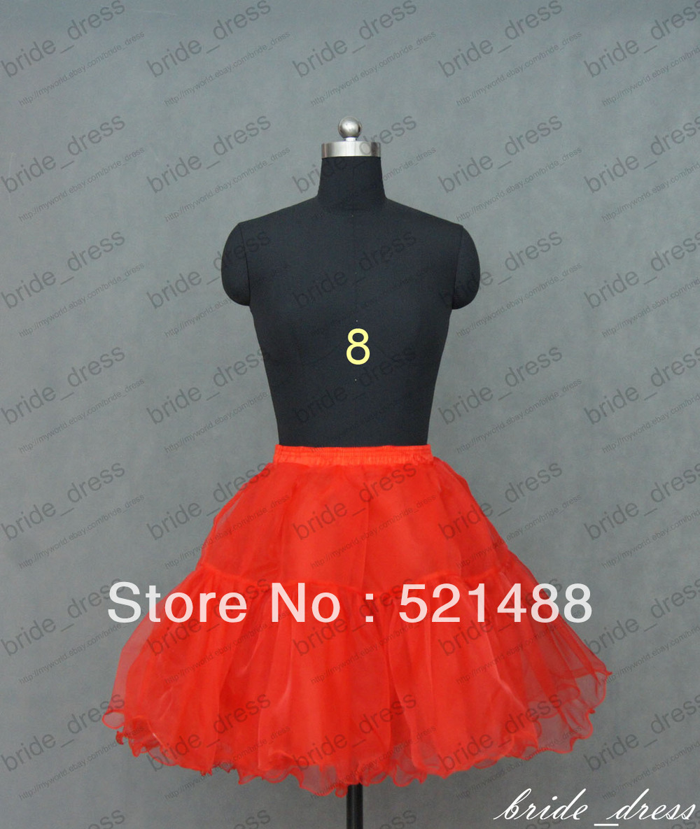Red 20"(50cm) Knee length Petticoat /Short Skirt/Underskirt/Crinoline XSG058