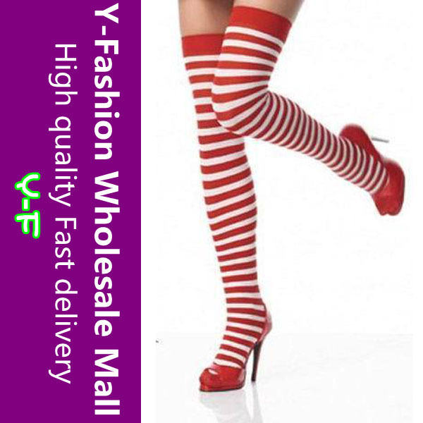 Red and Black Nylon Striped Stockings,Fashion Sock (3 Styles)  Striped Socks For Ladies YF7936 + Top Quality + Free Shipping