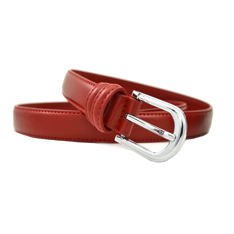 Red belt all-match women's belt female pin buckle strap genuine leather strap np