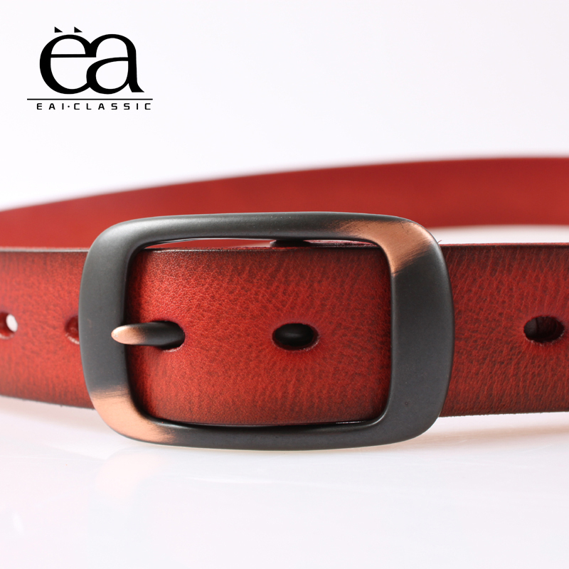 Red belt female all-match women's genuine leather vintage women's strap Women male genuine leather