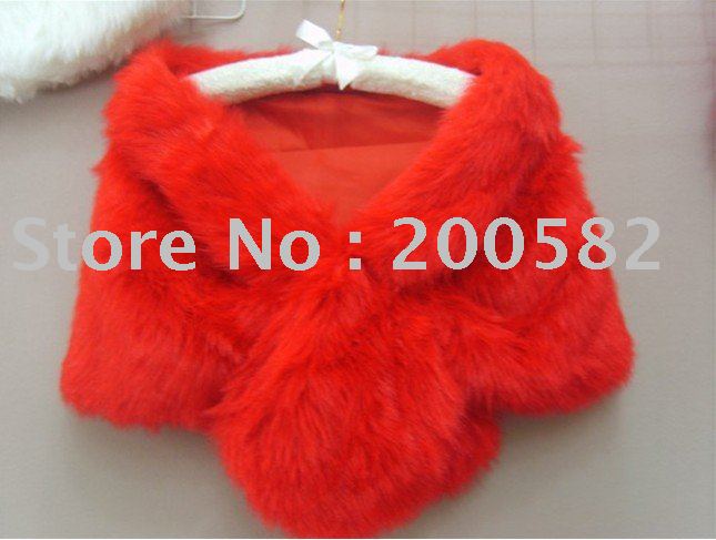 red bridal Jacket with pearl botton,fur wedding wrap in wholesale price ,fur Wedding Jackets WJ043