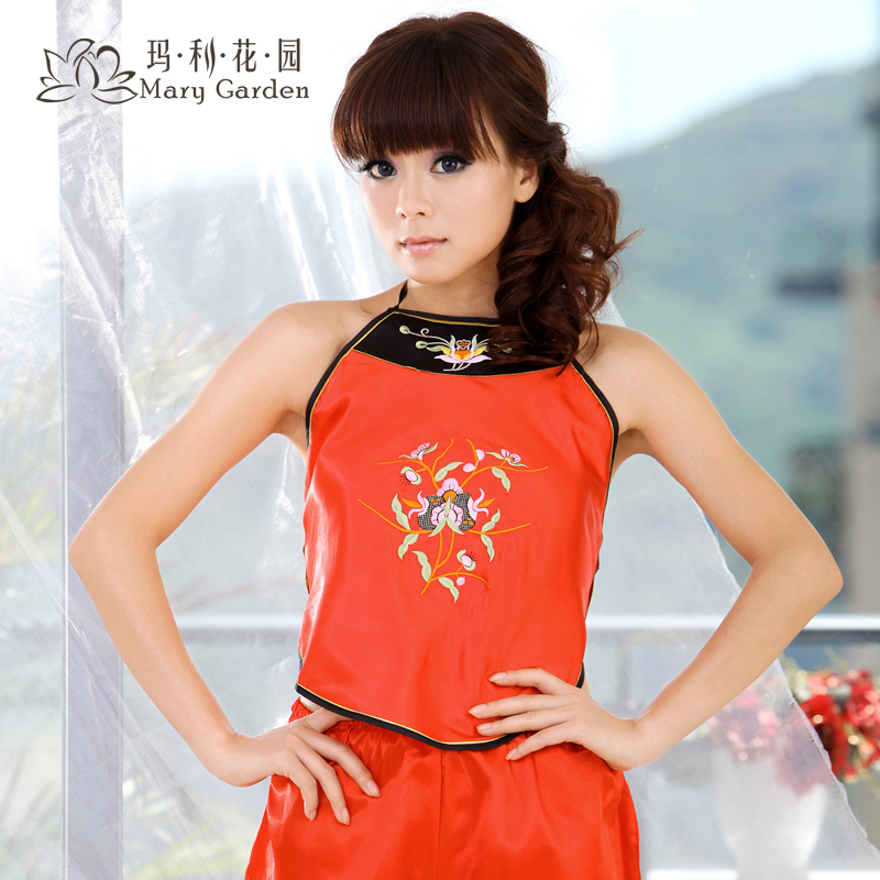 Red bride women's sexy apron sleepwear women's underwear