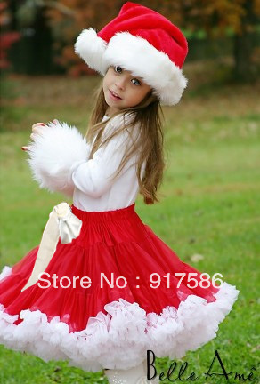Red  Full  Sleeves   Sweetheart /Lovely Flower Girl Christmas Dress Ball Gown