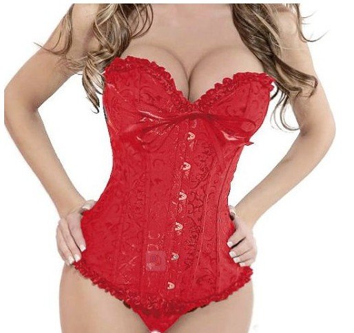 Red Hot Gothic Brocade Corset  with PUSH UP fanshionable