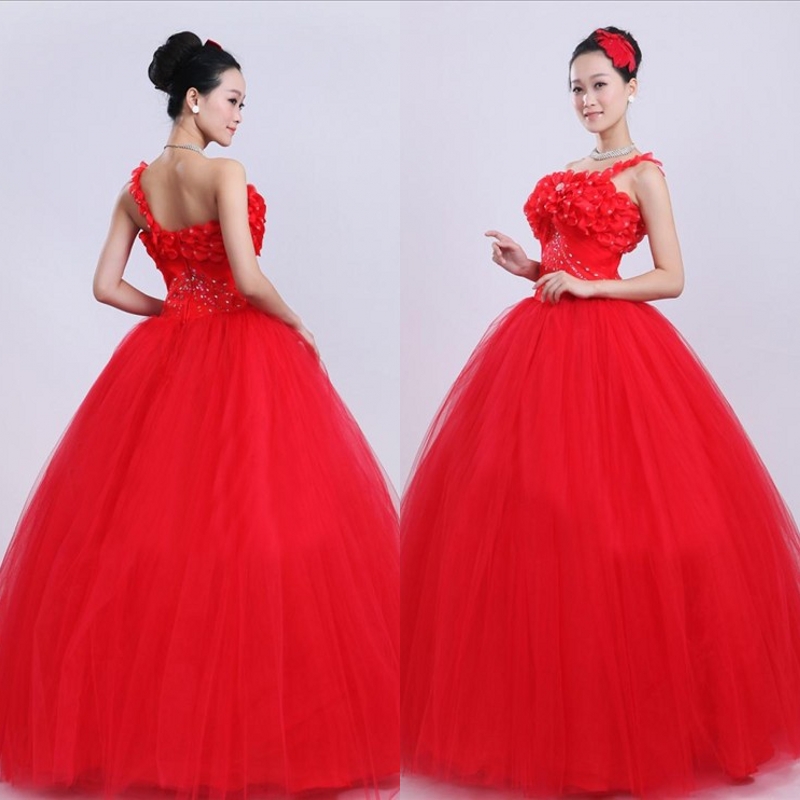 Red one shoulder small dress prom dress z10