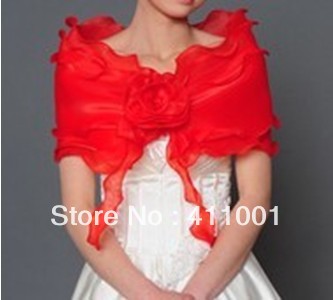 Red Organza Bolero for Women Bridal Wraps /coat Wedding Jackets / Wrap Ladies Shrugs in stock ready to ship free shipping