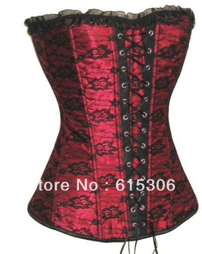 Red overbust Gothic Corset Free shipping -7066 red