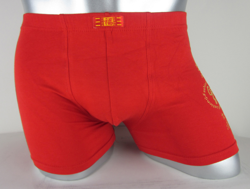 Red panties trunk stretch cotton 2012 male panties