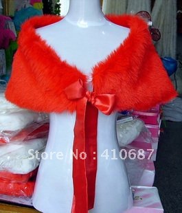 red pearl ball plush ribbon bridal wedding jackets