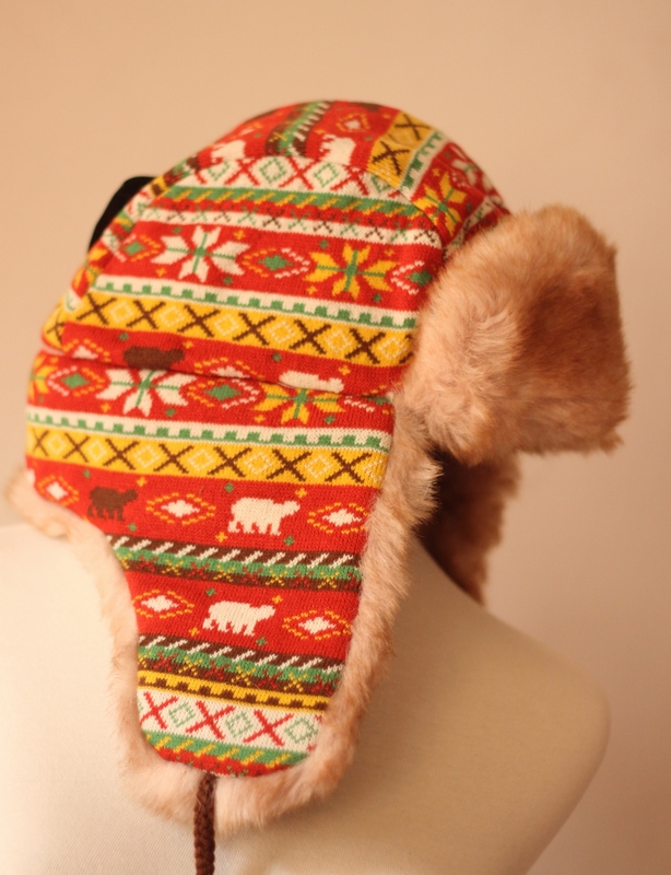 Red red bear lei feng cap ear cap hat thermal protector