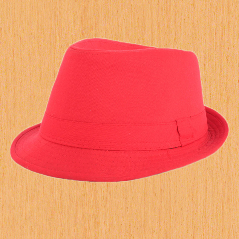 Red small fedoras white fashionable casual male short brim hat summer
