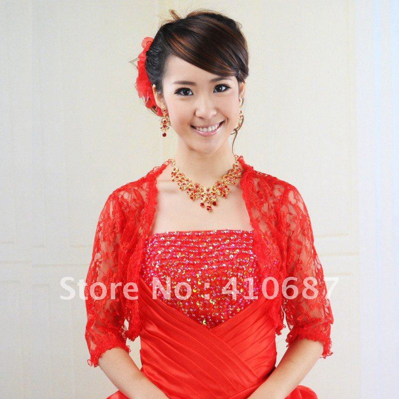 red white seven point lace wedding accessories wedding bridal wrap