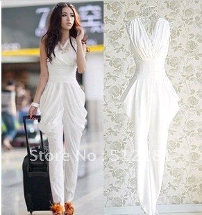 ree shipping !2013New Fashion Harem womens jumpsuits.Summer Sleevess Big size rompers,High quality S M L XL