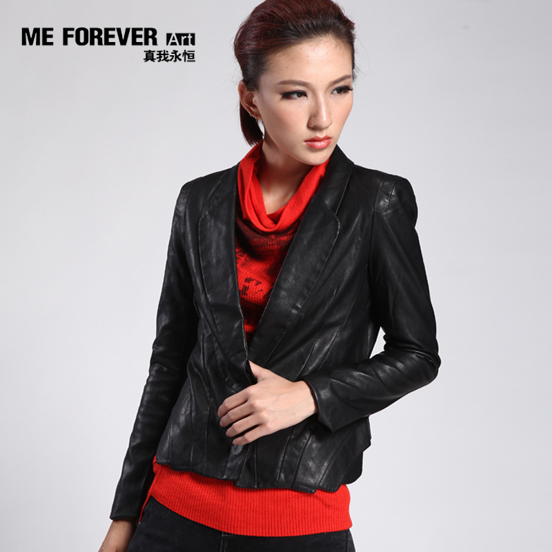 Remotest eternal limited edition 10 leather clothing female short design slim 2012 outerwear q1320001