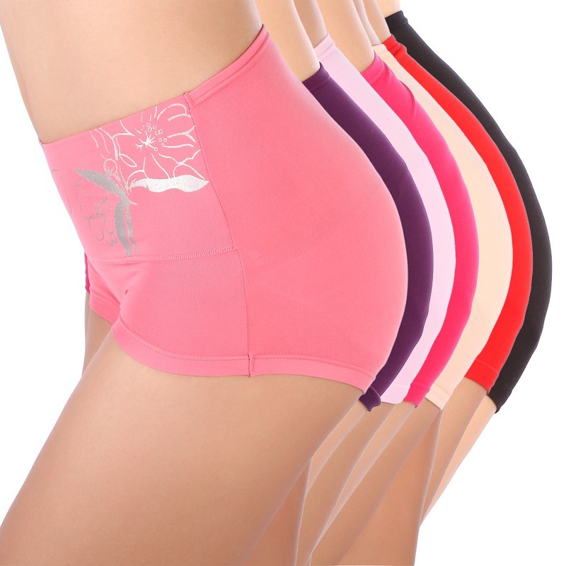 Reobtains panties female high waist bamboo charcoal fiber abdomen drawing butt-lifting panties body shaping boxer panties