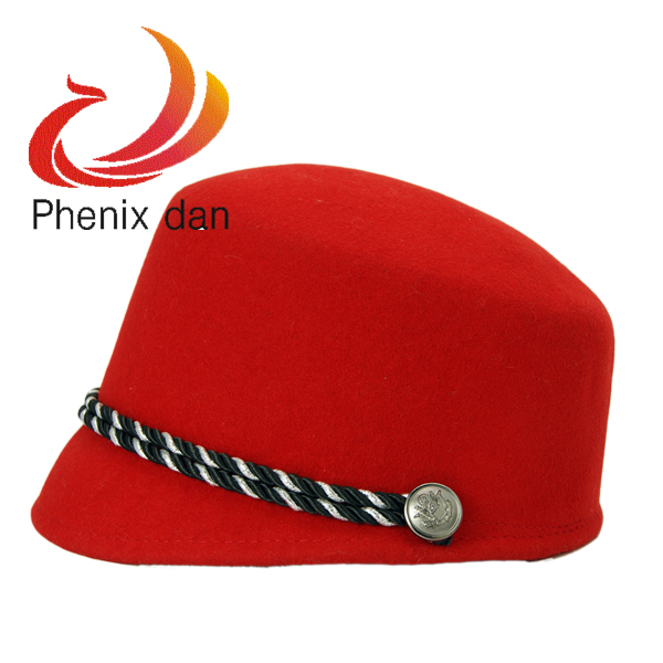 Restore Ancient Ways Equestrian Cap Wool Felt Cool Terai Female Hat Red/Coffee Free Shipping