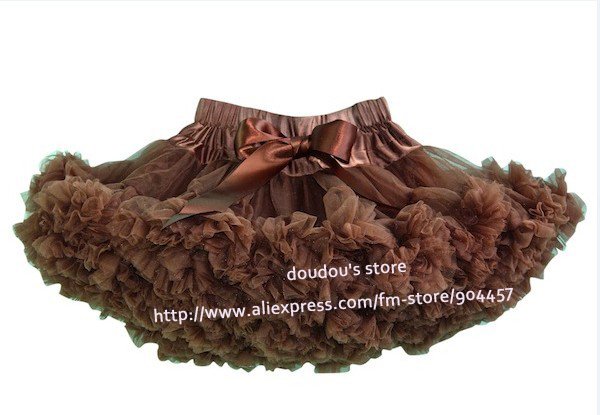 Retail 1 PCS Children Baby Girls Brown Pettiskirt TuTu Skirts Princess Skirt Kids Clothes Free Shipping