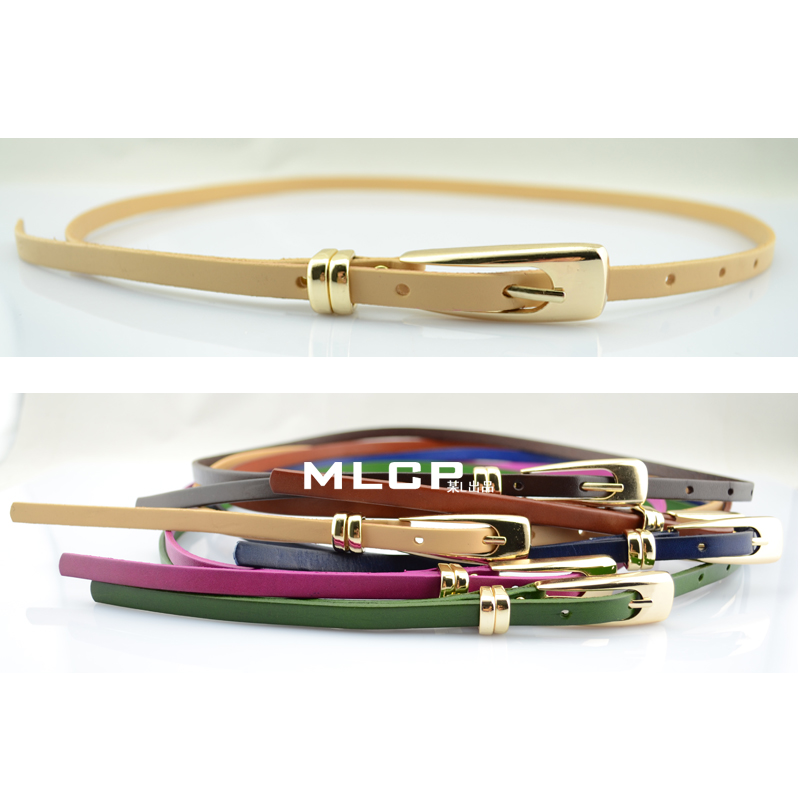 retail 1311 women's genuine leather thin belt female all-match belt female candy color fashion strap Women belly chain