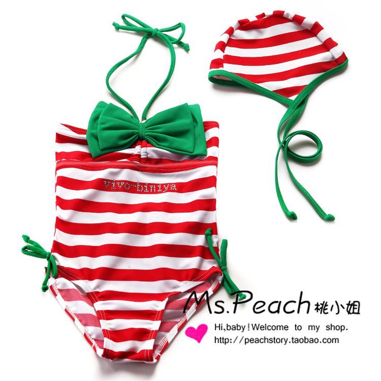 Retail, 2013 new child one piece swimwear, swim wear/swimsuit with cap for children's/baby/kids/girl/girls