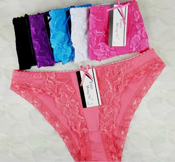 Retail 3pcs/lot Free Shipping, Embroidery Colorful Pants Size M/L/XL Cotton lace Women's Panties Knickers