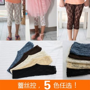 retail and wholesale 2010 fashion girl leggings lace pants summer children wear firee shipping