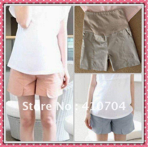 retail and wholesale fashion cotton summer maternity pants shorts trousers Elastic waistline Pregnant women m l pink gray