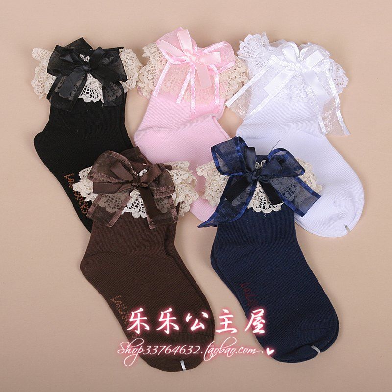 Retail baby girls lace sock , cotton socks for kid's 100% decoration princess sock , free shipping
