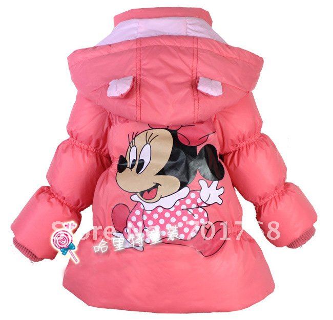 Retail - Free shipping 2012 Winter Hot Sale minnie mouse children down coat extra thick,children coat,girl down coat