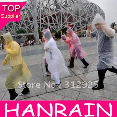 Retail Free Shipping Adult Emergency Raincoat/Disposable Raincoat/Travel Rainwear 10pcs/lot