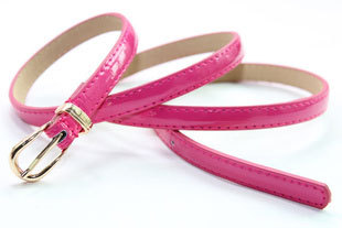 Retail, Free Shipping, Korea Style Fashion Candy Color Women's Thin Leather Belt Waistband 1044