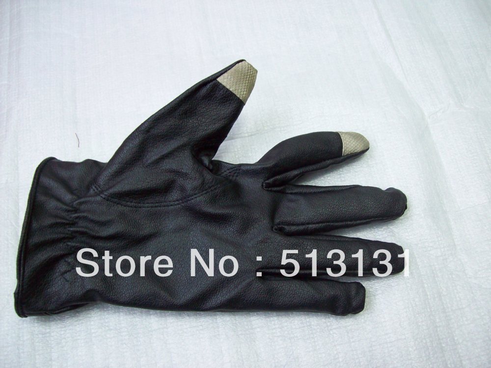 Retail free shipping leather Capacitive Screen Gloves Unisex Winter Printing breathable and Elastic Gloves