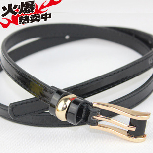 Retail, Free Shipping, Women's Fashion Cute Candy Color Thin Leather Belt Waistband 1093