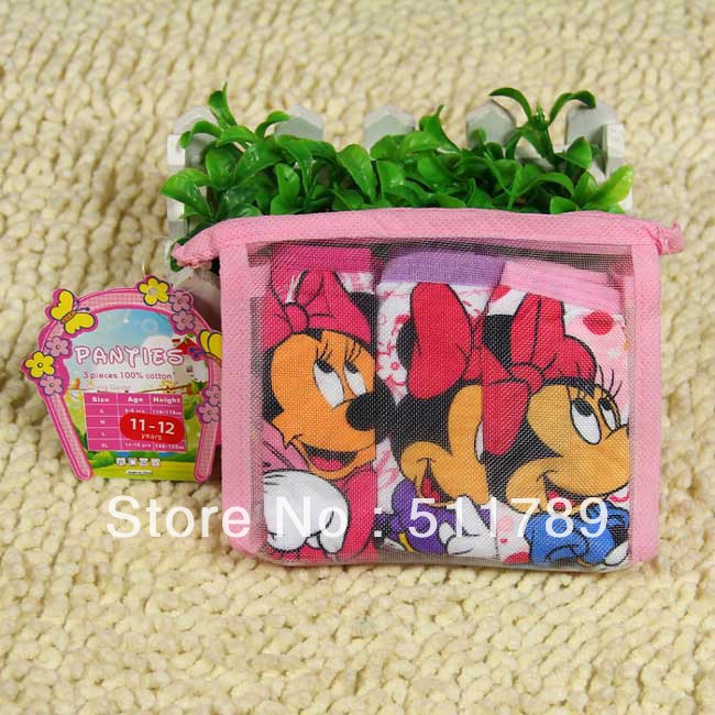 Retail Hot sale! Fashion Baby Minnie Mouse Cartoon Underewear, girl's  briefs underwear, Children Underpants, TX-002-G001