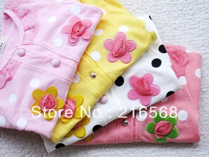Retail Hot Sweet flower girls long-sleeved coat/contracted girls coat/children clothing/baby clothes 1PCS LJ119