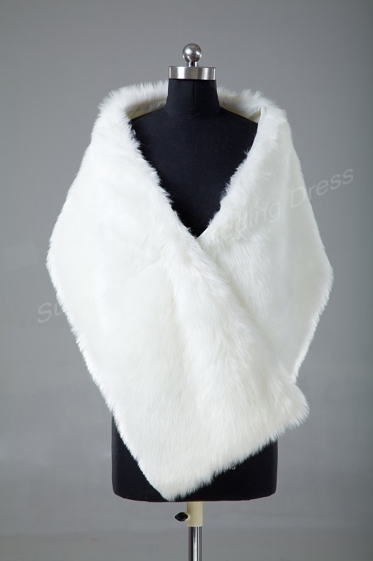 Retail Warm Faux Fur Ivory Bolero Wedding Wrap Shawl Bridal Jacket Coat Accessories Free Shipping 5730