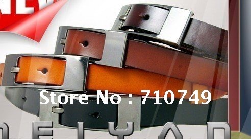 Retail&wholesale fashion lady style genuine leather belt with pin buckle,free shipping
