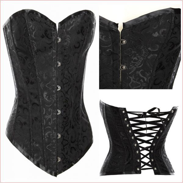Retail & Wholesale Sexy Black Floral Tapestry Brocade Corset Lingerie #8148