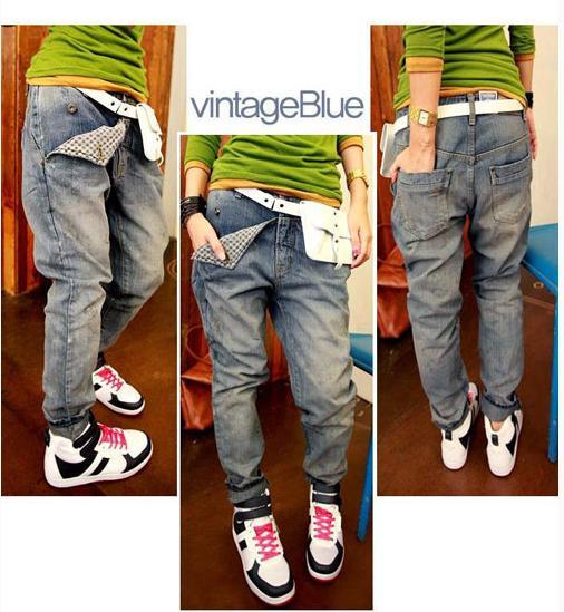Retro 120 finishing hiphop style baggies trousers denim trousers 9618