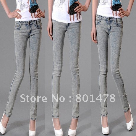 Retro finishing tight pants pencil jeans female trousers 2012 elastic 5506