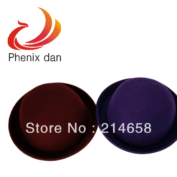 Retro Style Wool Felt New Fashion Unisex Bowler Derby Hat Warm Cloche Cap Purple/Bordeaux Free Shipping