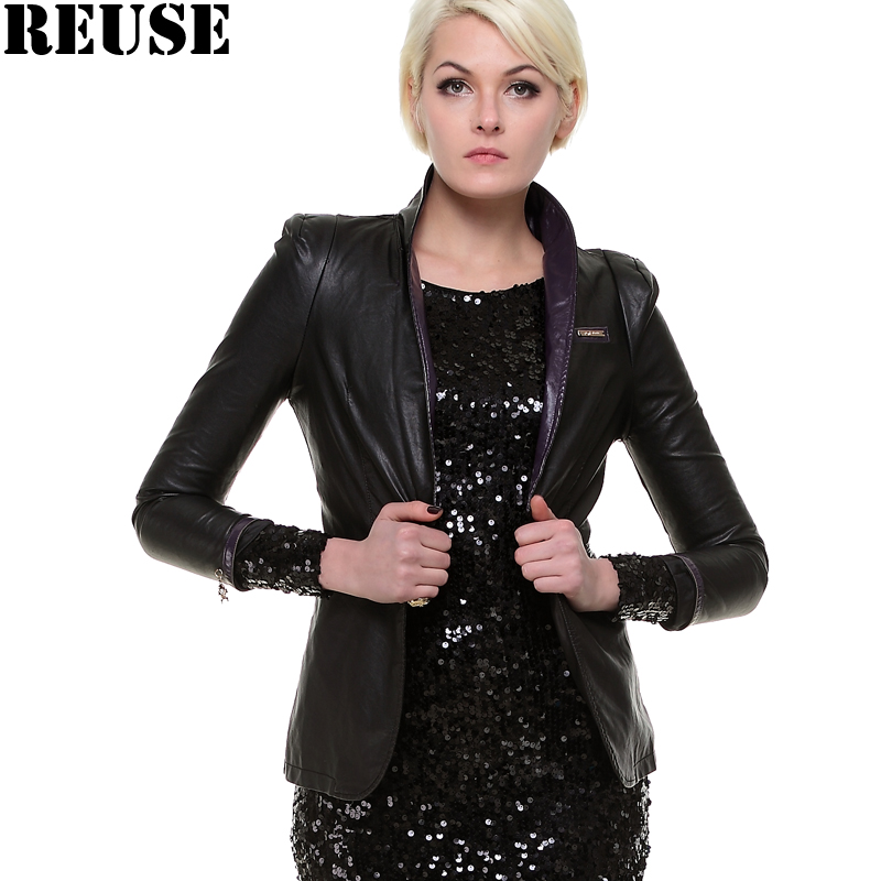 Reuse 2013 spring women's PU clothing outerwear fashion slim women's blazer