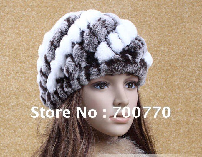 Rex Rabbit Fur Winter Hat 100% Handcrafted Ladies' Fashion Real Fur Winter Hat Wholesale/Retail/OEM  STY.NO.M0022
