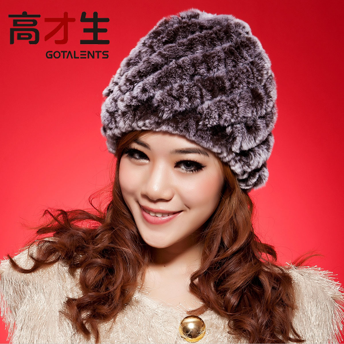 Rex rabbit hair hat fashion millinery pineapple hat autumn and winter hat warm and