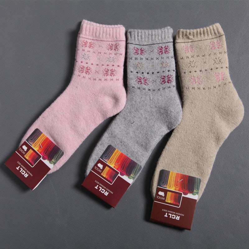 Rglt 2012 autumn and winter sweet snow paragraph women's thermal soft wool rabbit fur knee-high socks